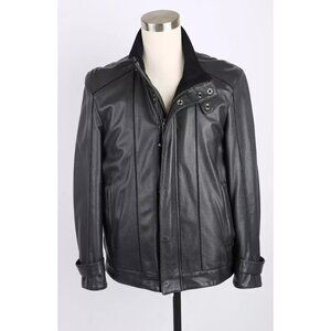 $5,950 Manrico Cashmere Leather Jacket SZ M Cashmere Lined Black NEW